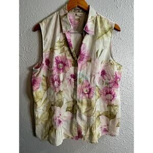 Caribbean Joe Womens Sleeveless Blouse Size Large
